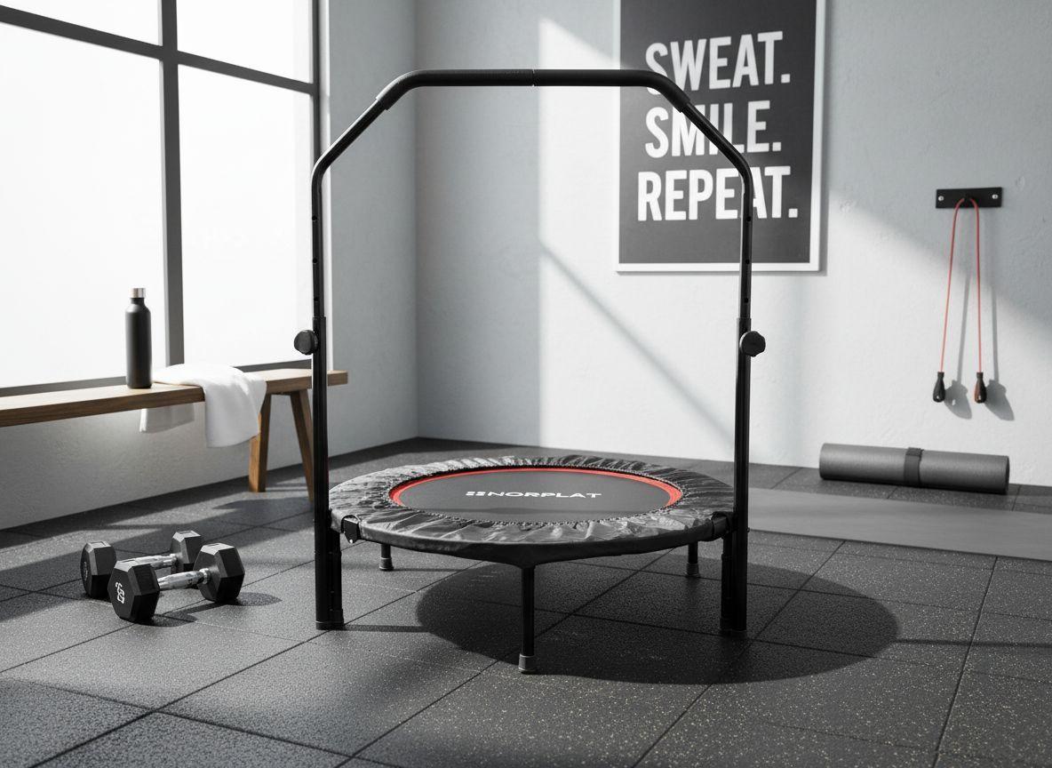 Trampolín Fitness Norplat Plegable 100cm 1m Cama Elastica Negro-5