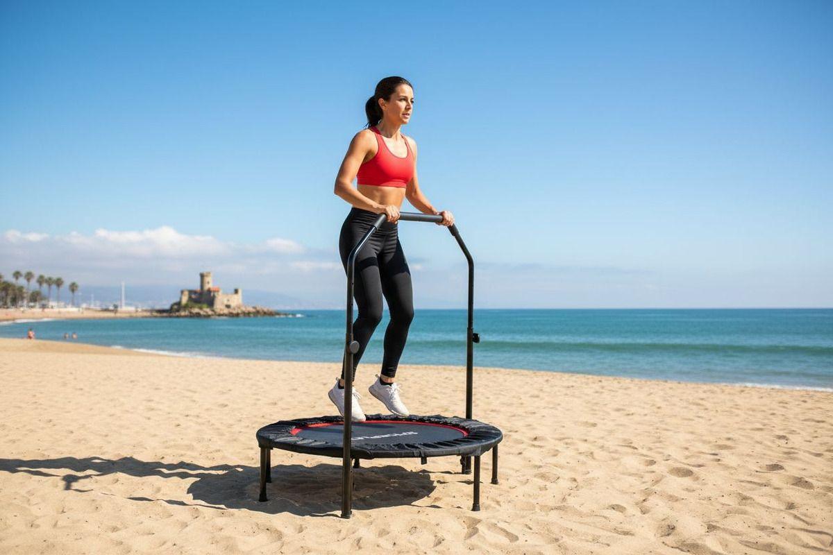 Trampolín Fitness Norplat Plegable 100cm 1m Cama Elastica Negro-7