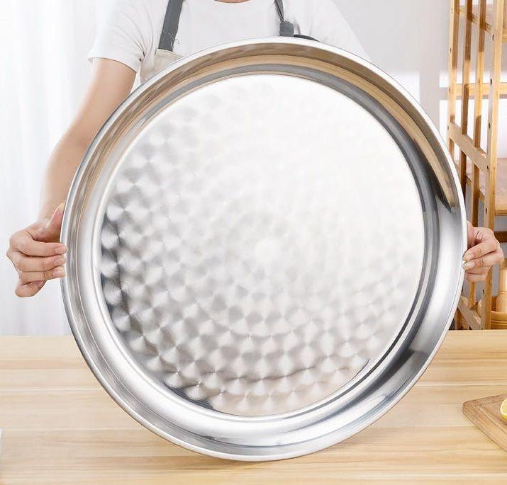 Bandeja Metalica Redonda 40cm Acero Inoxidable - Norplat-3