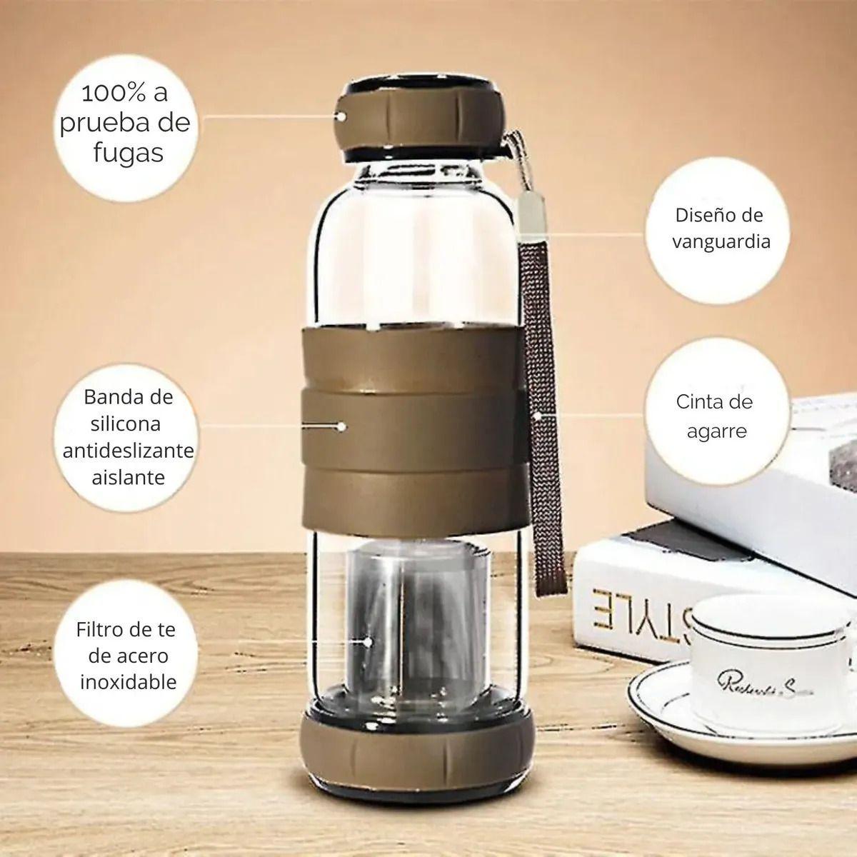 Botella Infusor Vidrio 550cc Difusor Te Bpa-free - Norplat-3