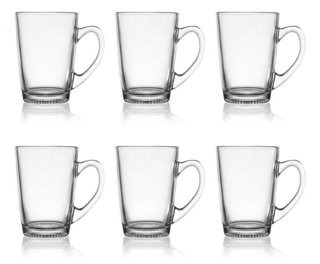 Set 6 Tazas Para Café Con Leche Té Capuccino Vidrio 250ml - Norplat-0