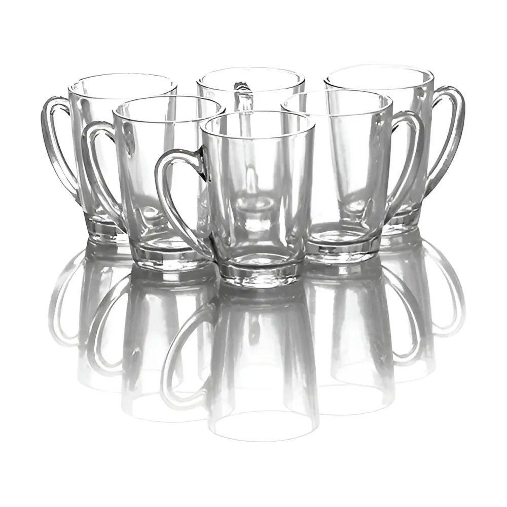 Set 6 Tazas Para Café Con Leche Té Capuccino Vidrio 250ml - Norplat-2