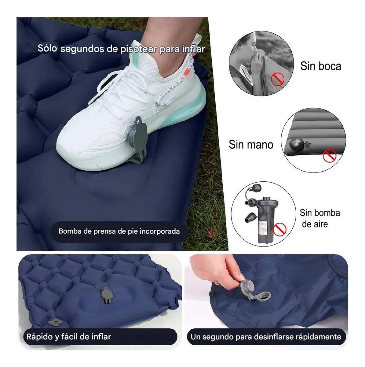 Colchoneta Inflable Plegable Norplat - Acampar Y Senderismo Azul Oscuro-3