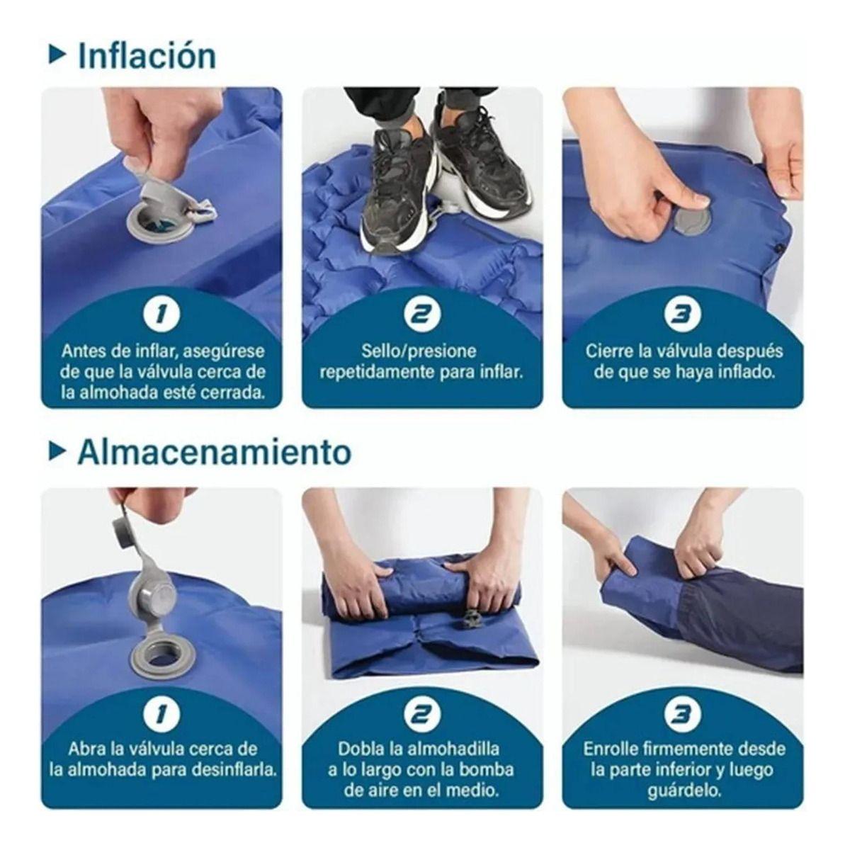 Colchoneta Inflable Plegable Norplat - Acampar Y Senderismo Azul Oscuro-8