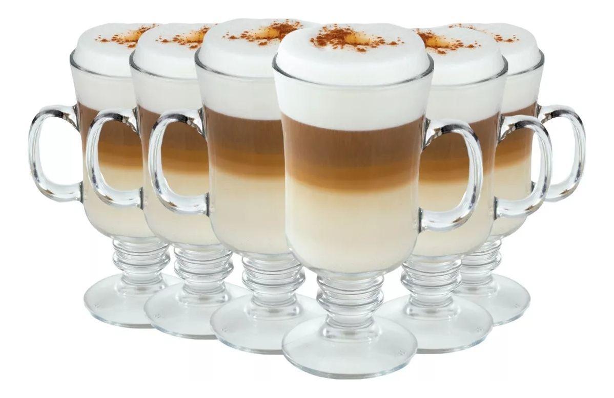 Set 6 Tazas Para Capuchino Café Té Vidrio 250ml Cappuccino - Norplat-1