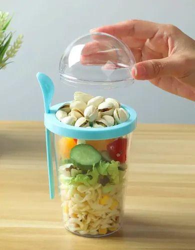 Norplat Set 2 Vasos Yogurt Cereal 400ml Tapa Cuchara Pote-5