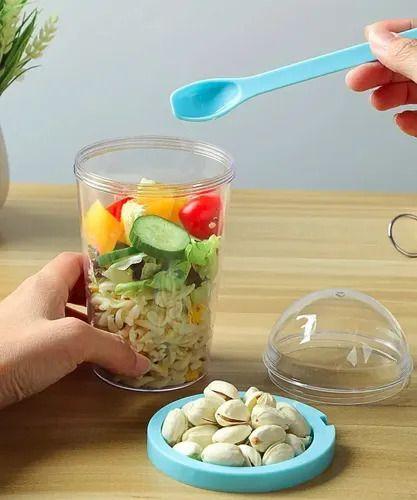 Norplat Set 2 Vasos Yogurt Cereal 400ml Tapa Cuchara Pote-6