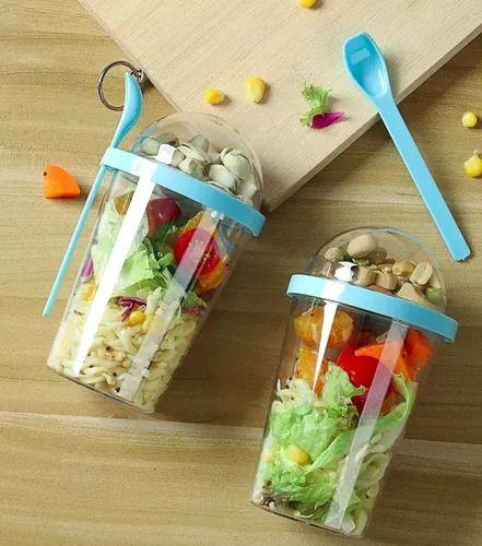 Norplat Set 2 Vasos Yogurt Cereal 400ml Tapa Cuchara Pote-7