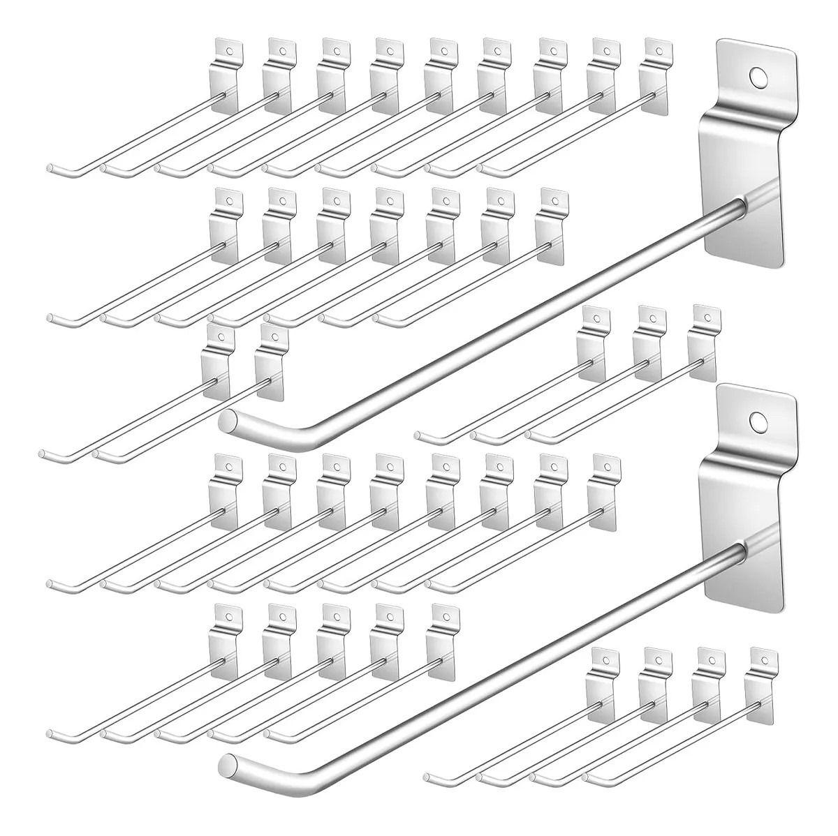 Pack 50 Ganchos Exhibidor 25cm 4mm Panel Ranurado - Norplat-0