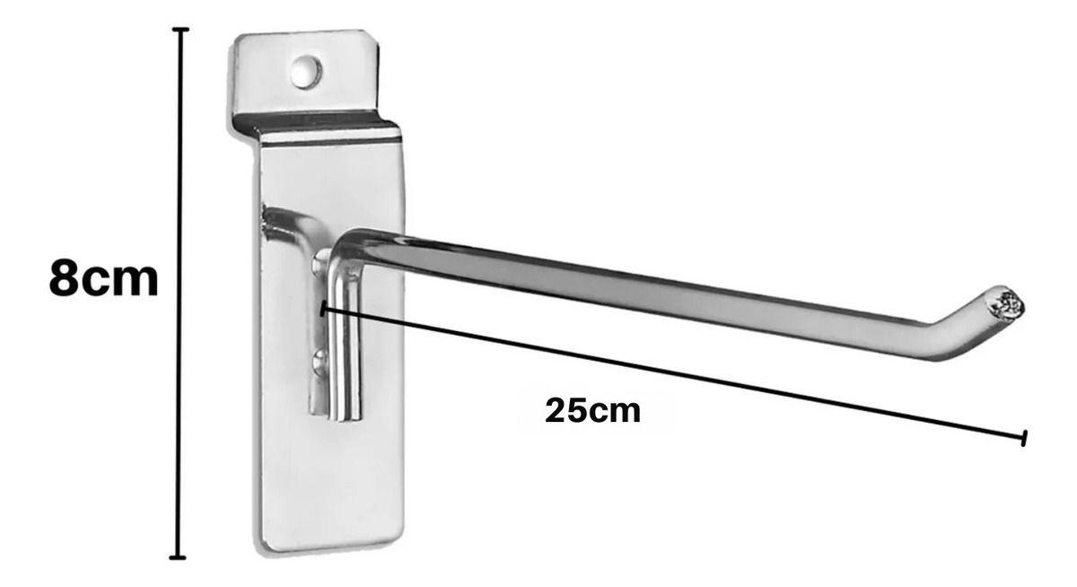 Pack 50 Ganchos Exhibidor 25cm 4mm Panel Ranurado - Norplat-1