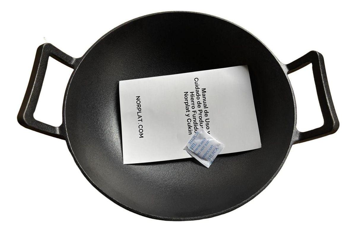 Wok De Hierro Fundido 32 X 9 Cm Redondo - Norplat-6