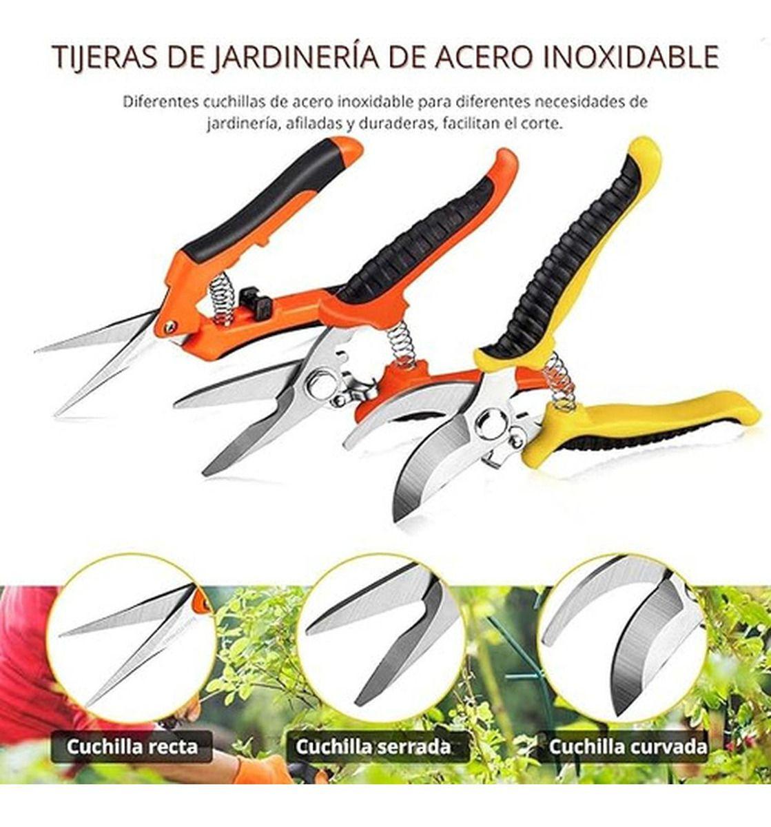 3 Tijeras Podadoras Norplat - Tijeron Poda Acero Inoxidable - Multicolor-1