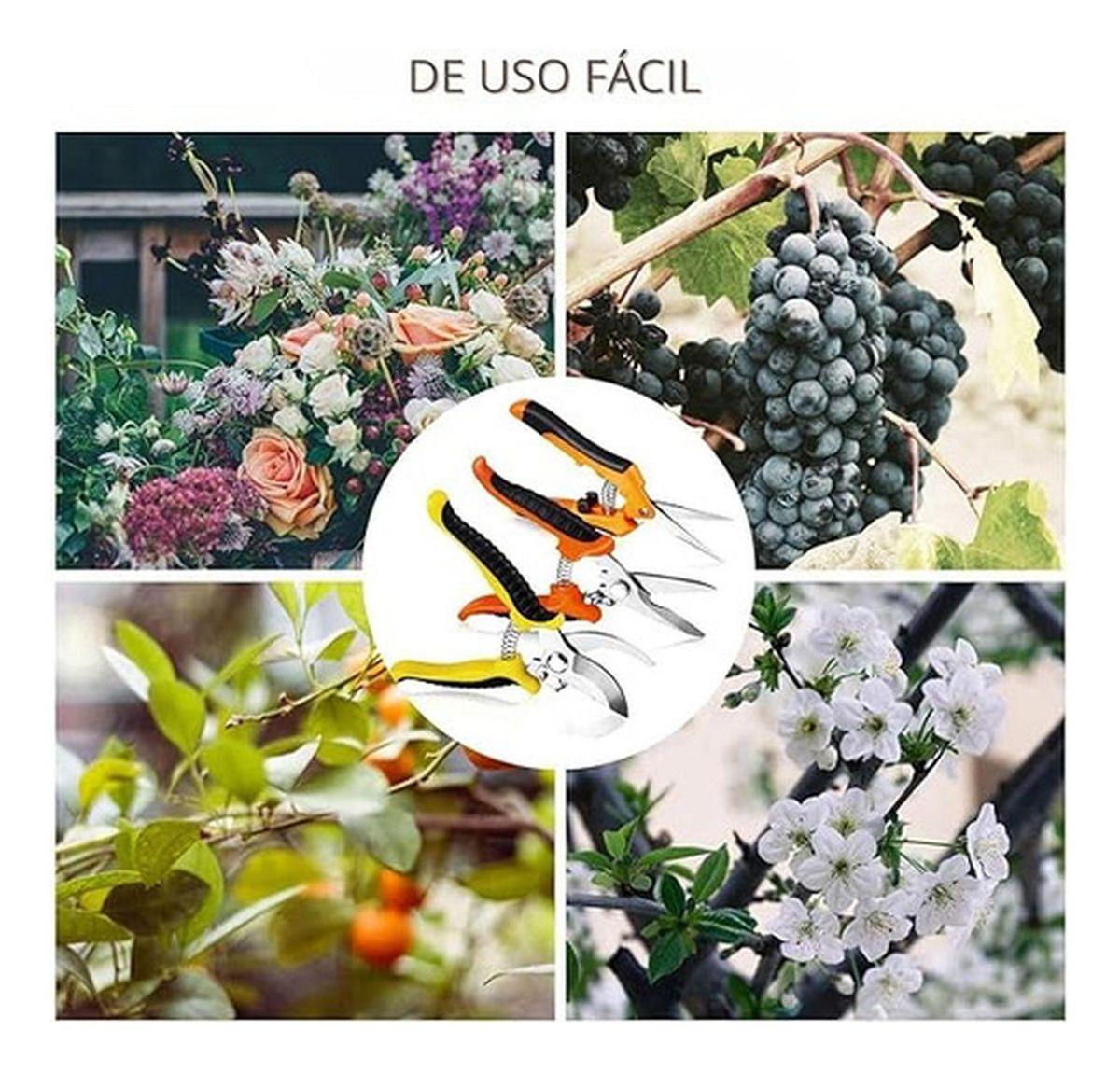 3 Tijeras Podadoras Norplat - Tijeron Poda Acero Inoxidable - Multicolor-4