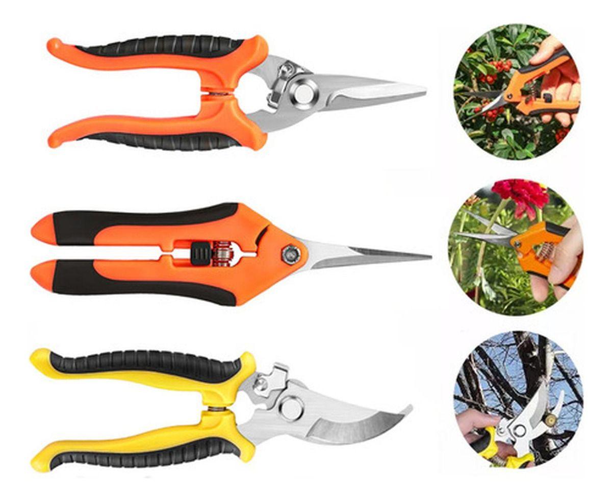 3 Tijeras Podadoras Norplat - Tijeron Poda Acero Inoxidable - Multicolor-8
