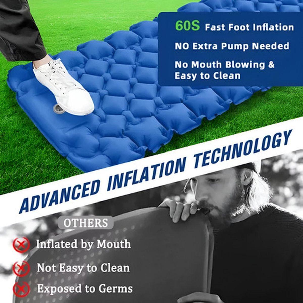 Colchoneta Inflable Plegable Norplat - Acampar Y Senderismo Azul-6