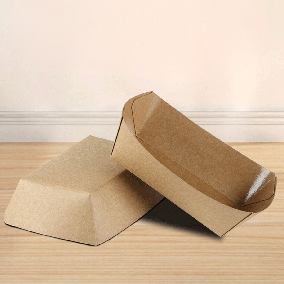 Set 100 Bandeja Kraft Porta Completos Cartón 750cc - Norplat-6