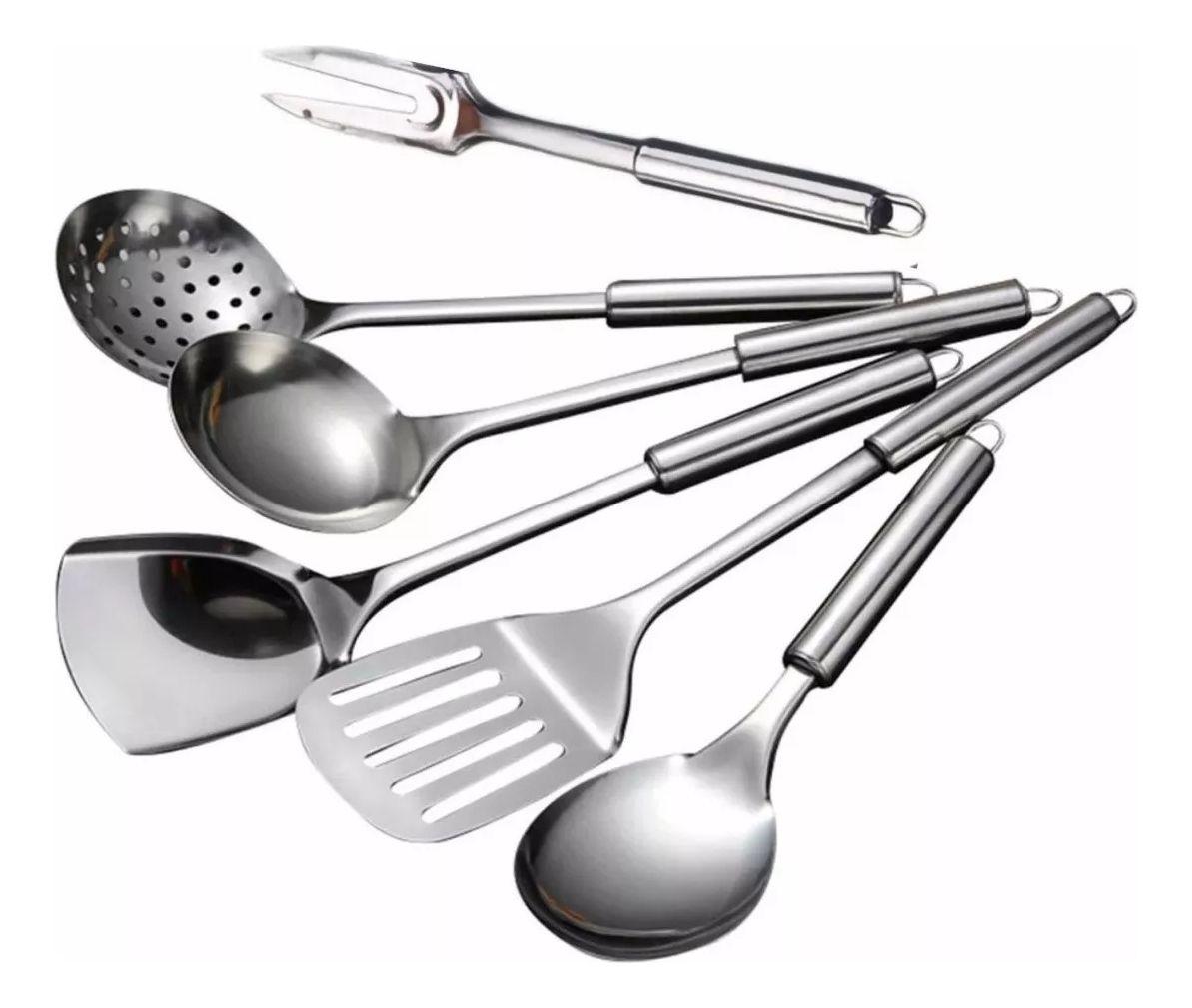 Set 6 Utensilios De Cocina Acero Inoxidable Premium - Norplat-0