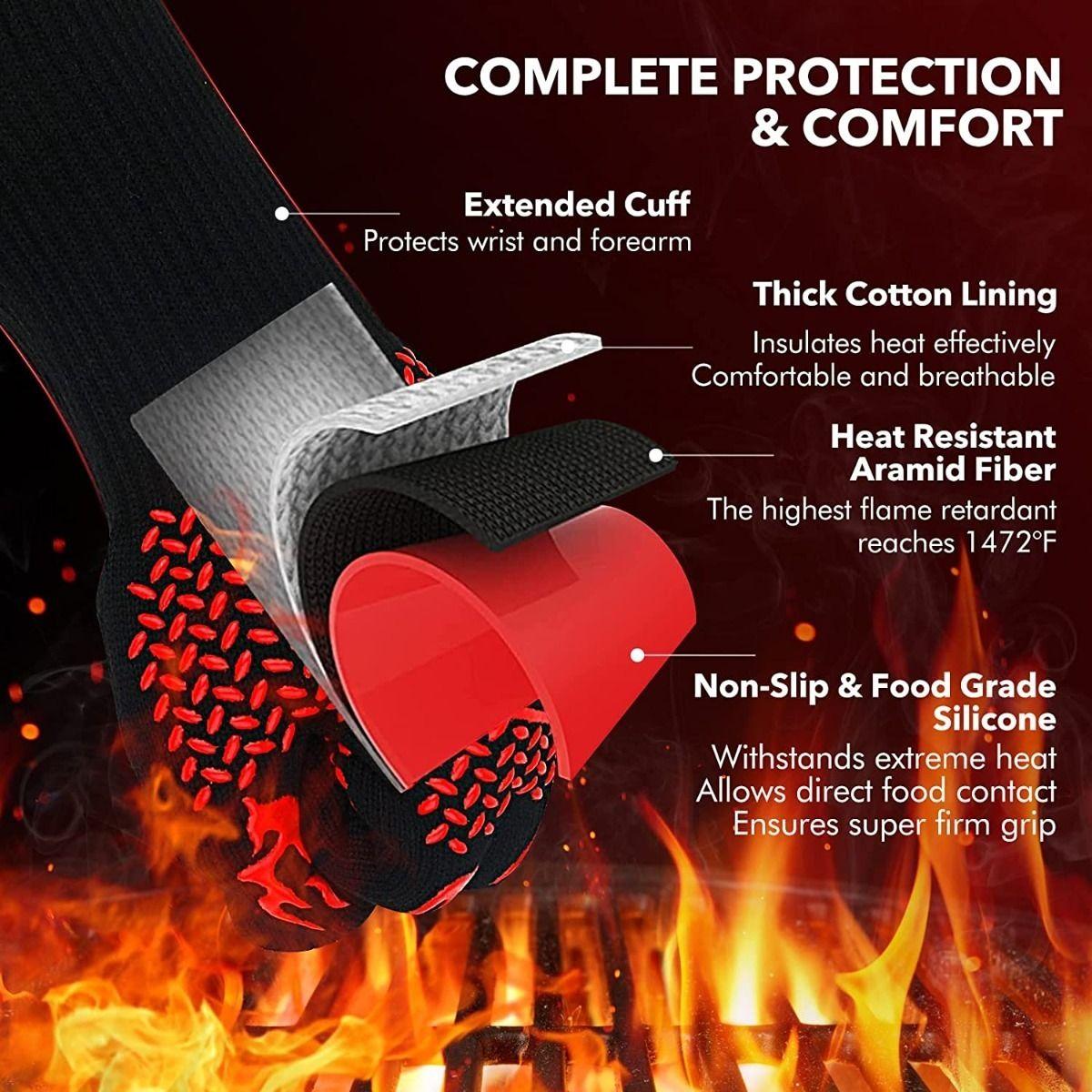 Set 2 Guantes Asado Alta Temperatura Parrillero Cocina Norplat-2