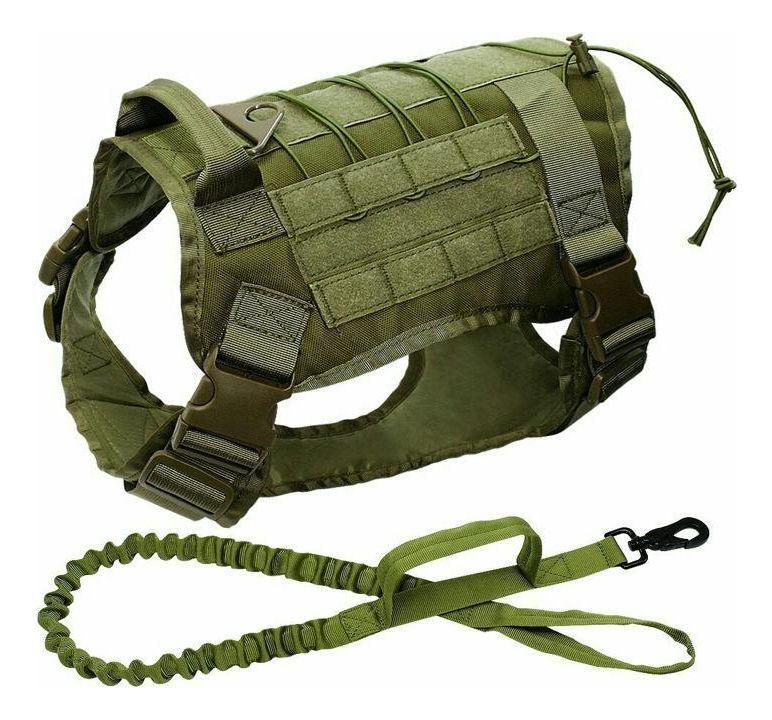 Arnés Táctico Perro Tipo Coraza Militar Nylon 1000D Con Correa-0