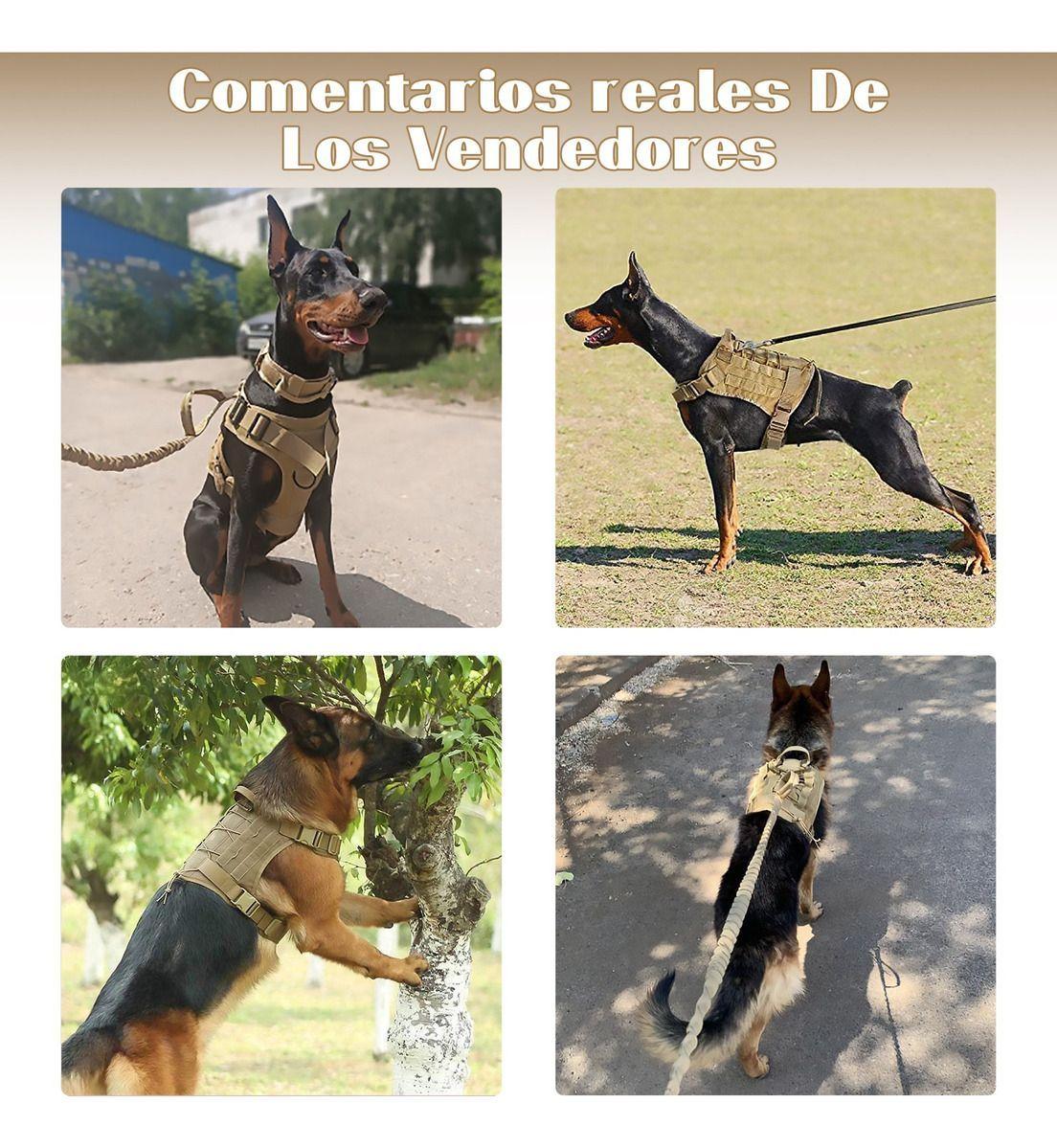 Arnés Táctico Perro Tipo Coraza Militar Nylon 1000D Con Correa-2