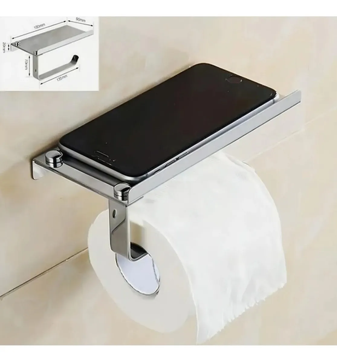 Porta Rollo Papel Higiénico Confort Soporte Celular Norplat-2