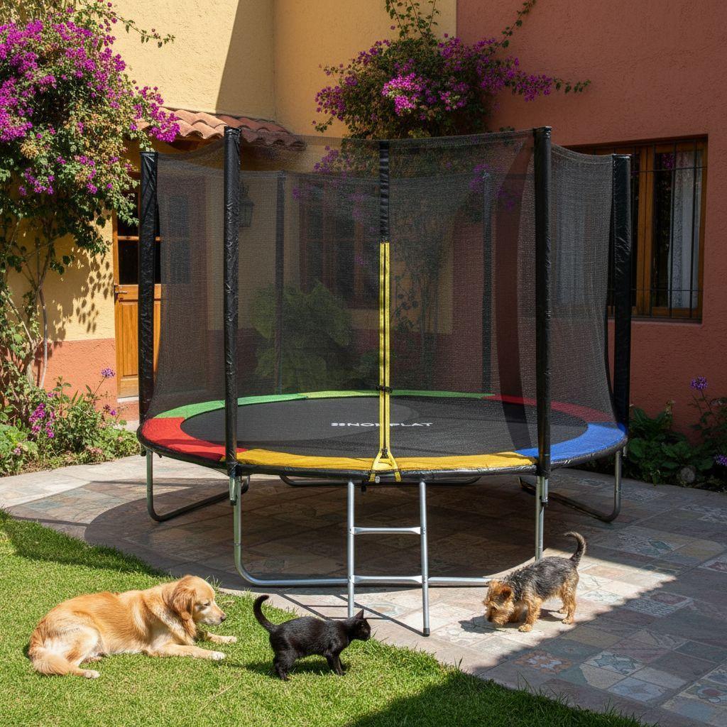 Cama Elástica Norplat Para Niños 10pies 3.05mt Con Escalera Negro Multicolor-3