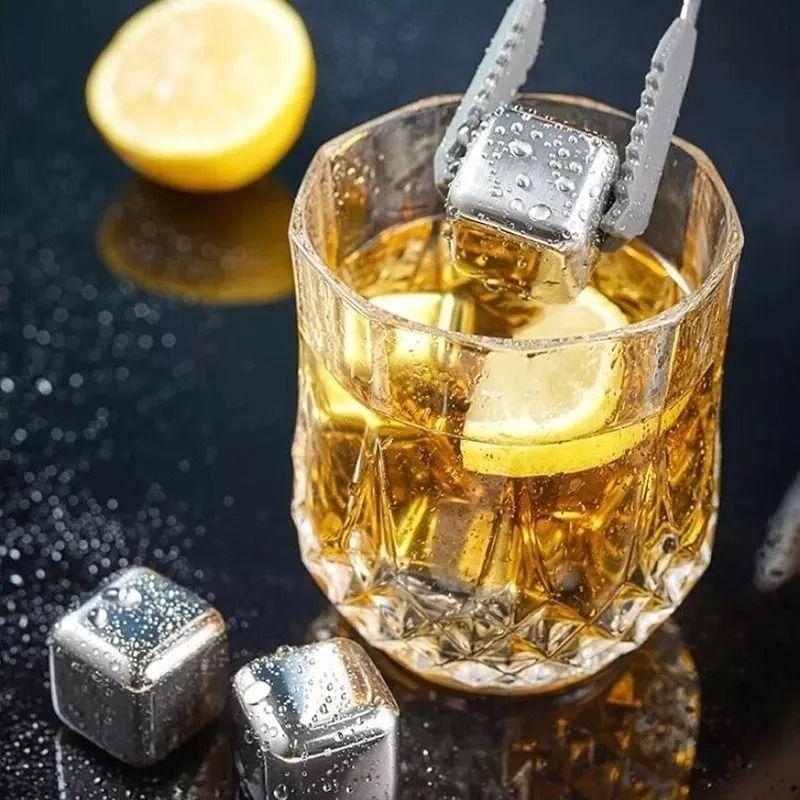 4 Cubitos De Hielo Acero Inoxidable Reutilizables Cubo Norplat-2