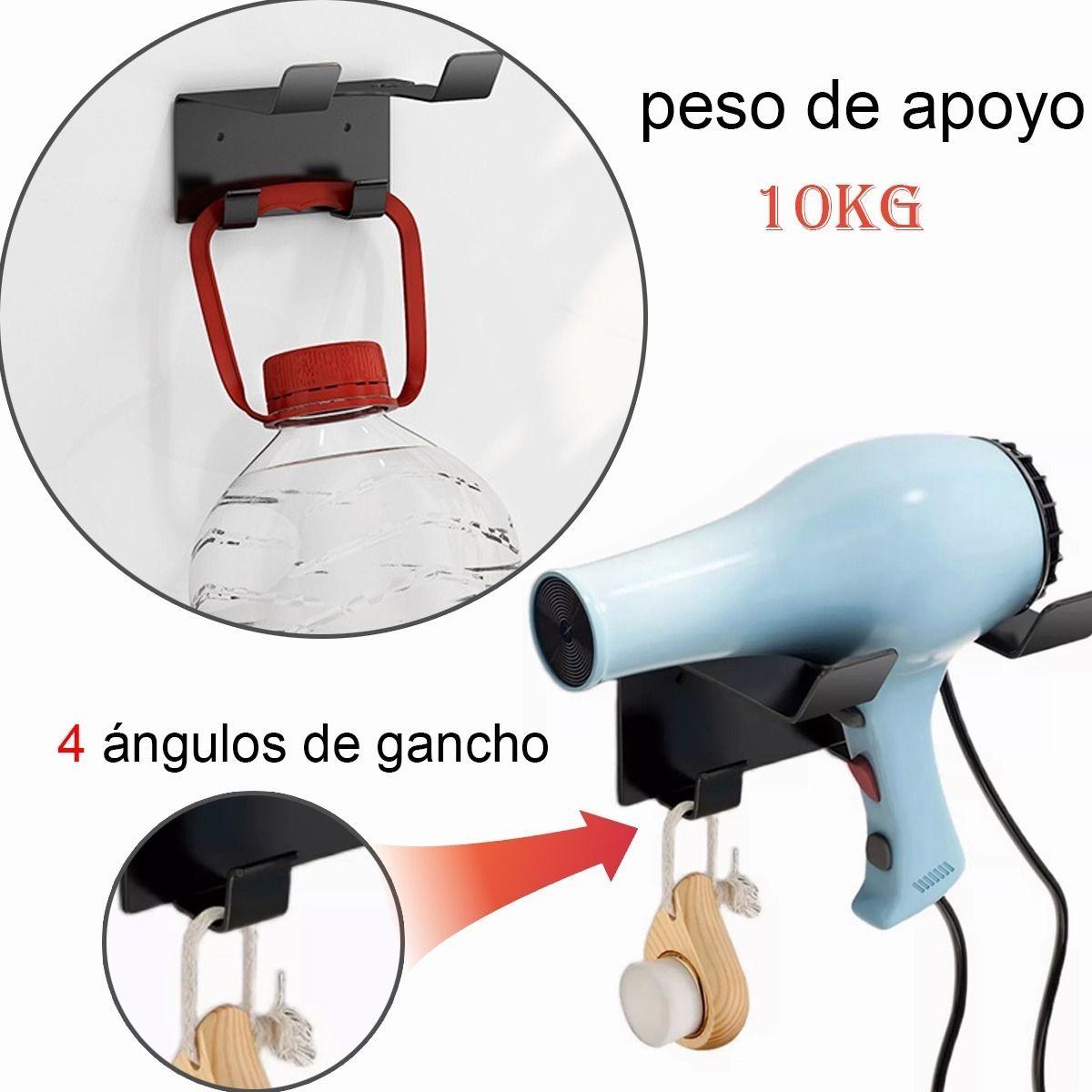 Soporte Secador De Pelo Metálico Adhesivo O Tornillo Norplat-3