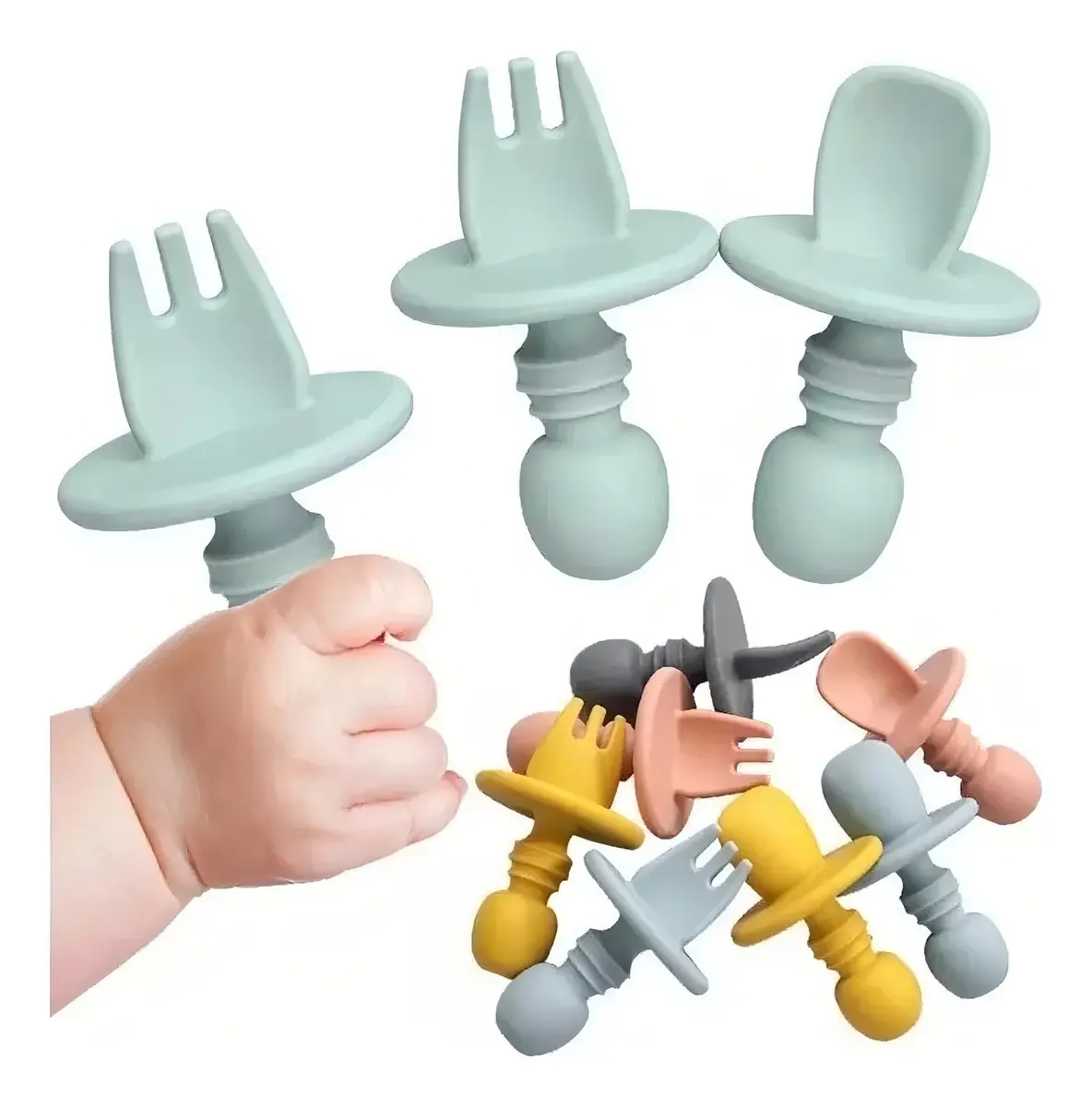 Cubiertos Para Bebe Silicona Aprendizaje 8.5cm - Norplat-1