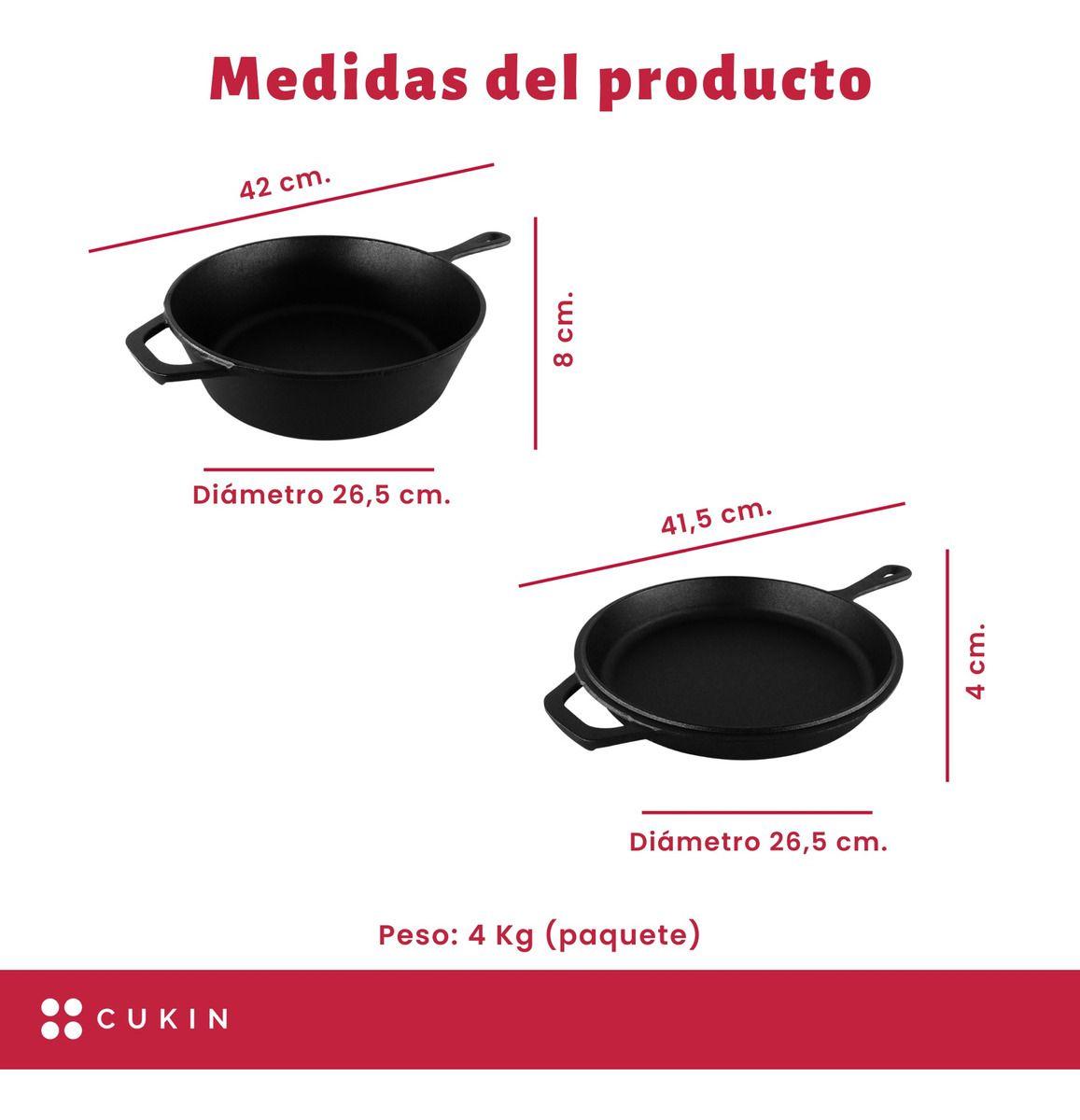 Cacerola + Sartén De Hierro Fundido - Dutch Oven Ø26cmx12 - Norplat-3