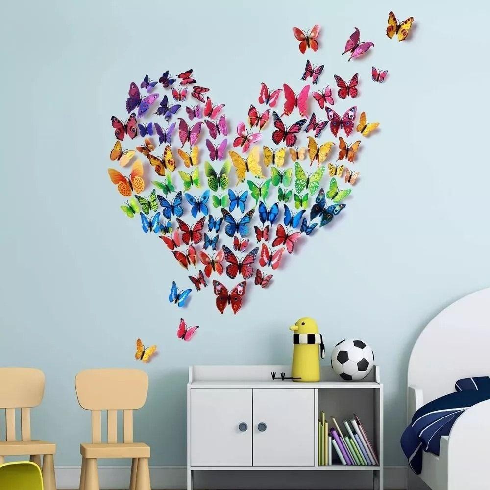 96pcs Mariposas Decorativas Pegatina 3d Calcomanía Etiqueta - Norplat-1