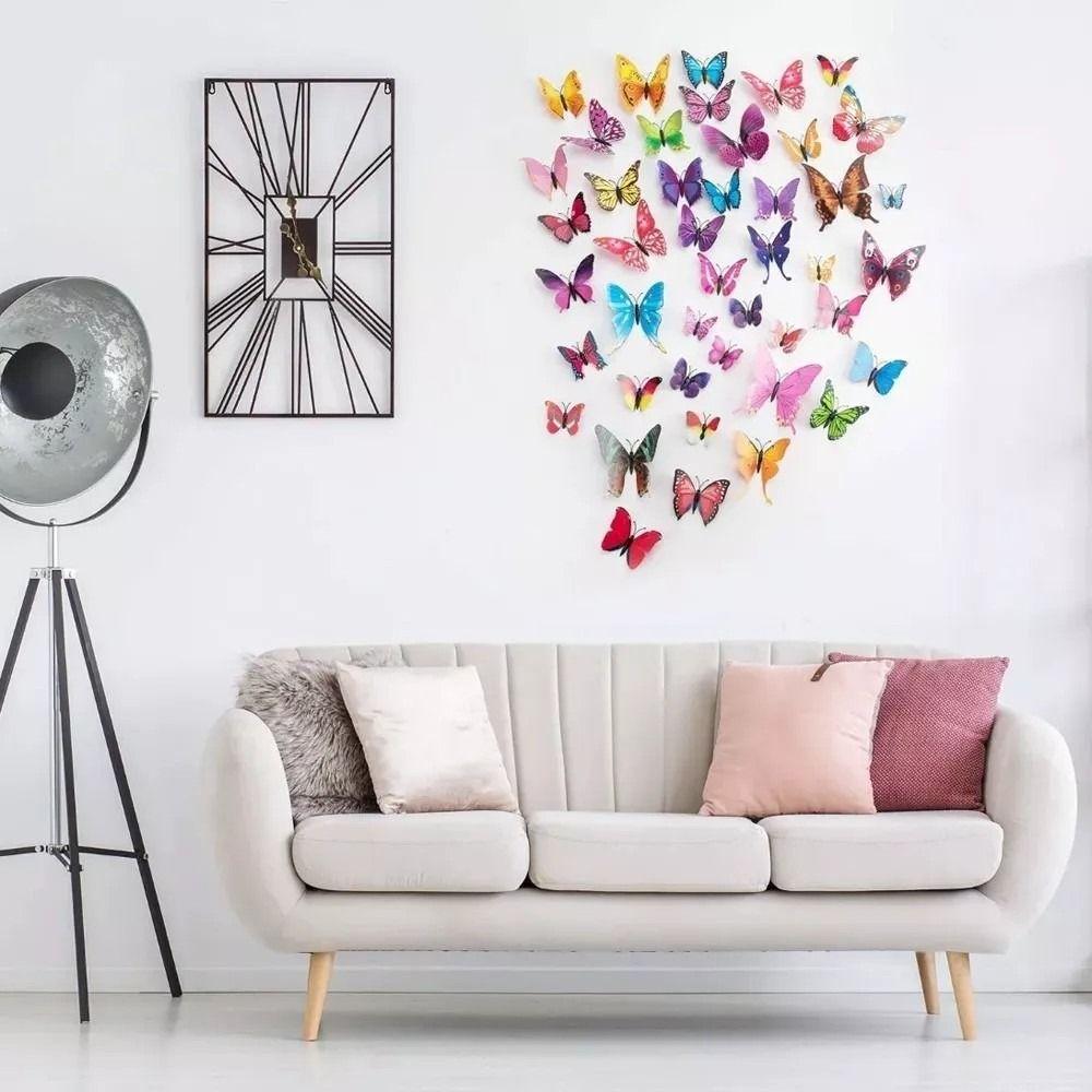 96pcs Mariposas Decorativas Pegatina 3d Calcomanía Etiqueta - Norplat-2