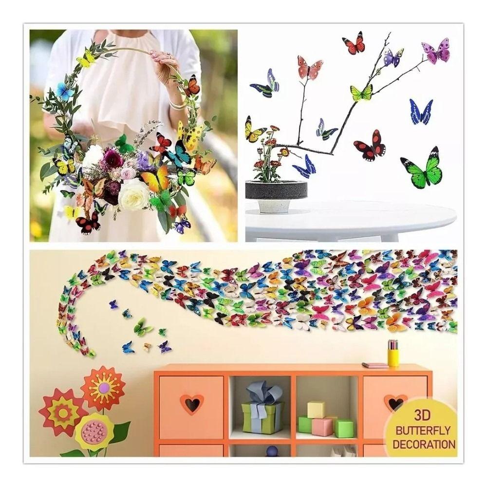 96pcs Mariposas Decorativas Pegatina 3d Calcomanía Etiqueta - Norplat-4