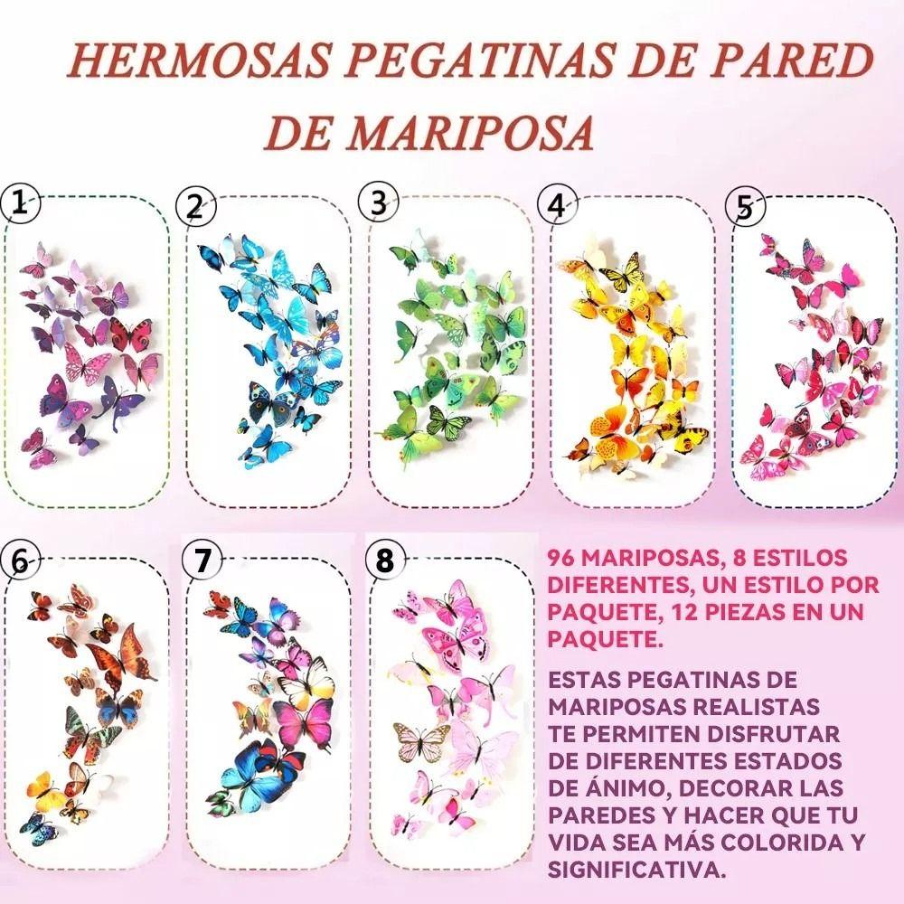 96pcs Mariposas Decorativas Pegatina 3d Calcomanía Etiqueta - Norplat-7