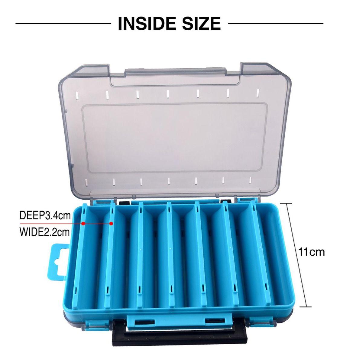 Caja Porta Señuelos Pesca 14 Compartimientos Doble - Norplat-5