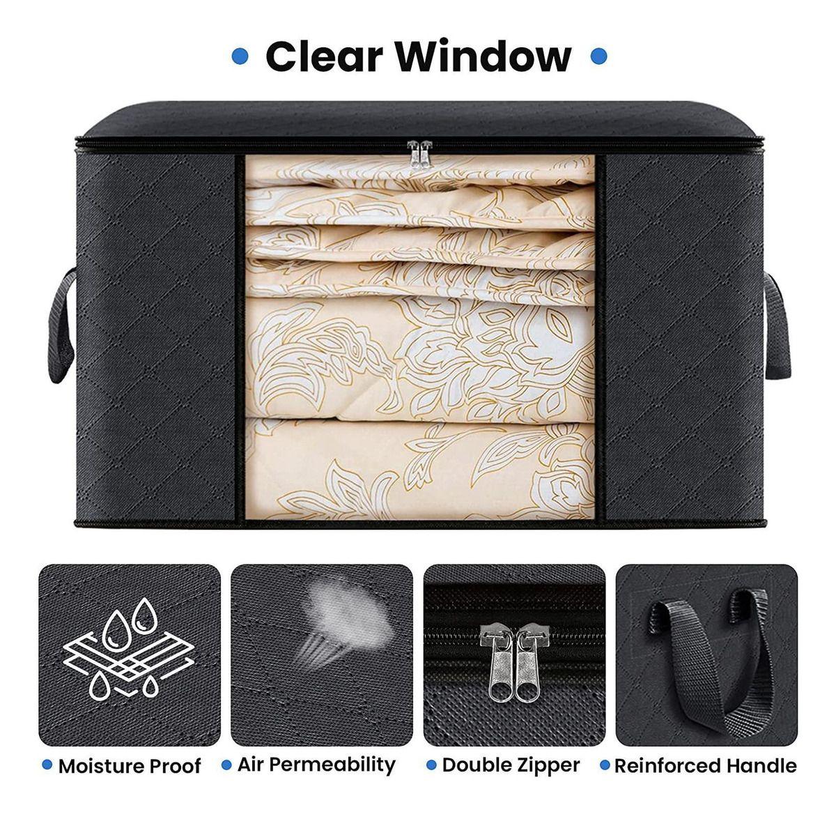 8 Bolsas Organizadoras 80 Litros - Ropa Juguetes - Norplat Negro Lisa-5