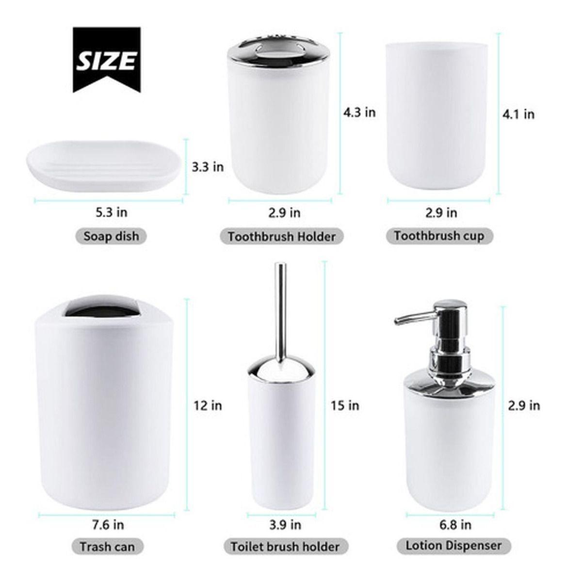Set De Accesorios Para Baño - 6 Piezas - Norplat-1