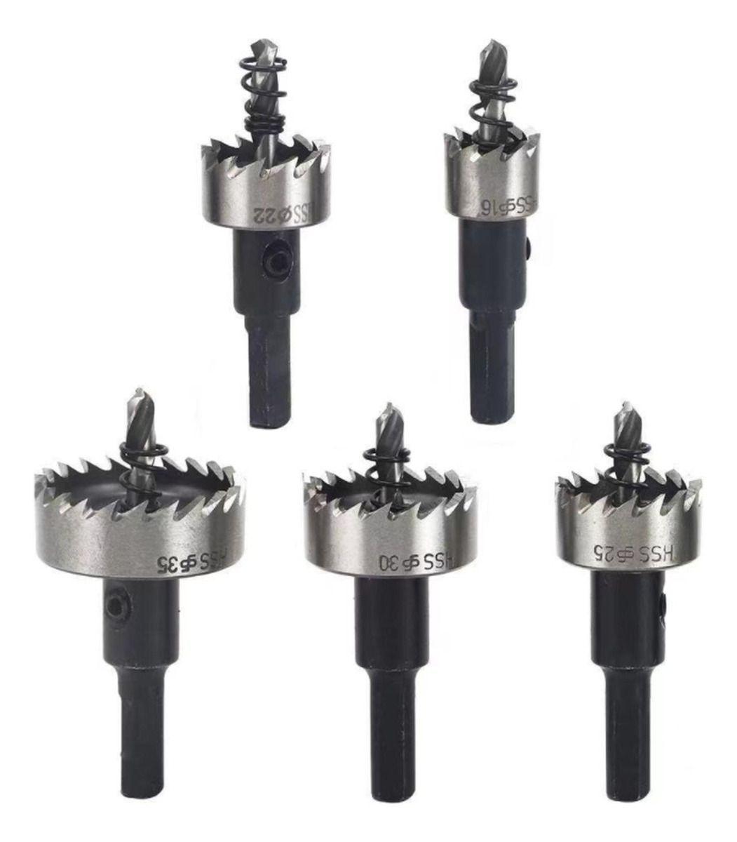 Juego De 5 Brocas Copa Corona Perforadora Metal - Norplat-5