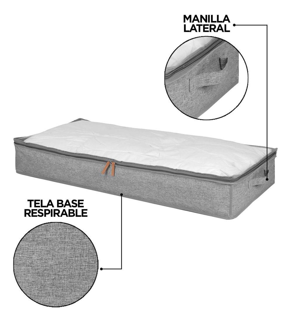 3 Bolsos Organizador De Ropa Ideal Bajo Cama 70 Lts Norplat-3