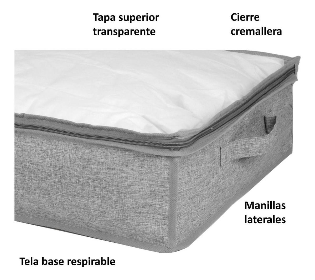 3 Bolsos Organizador De Ropa Ideal Bajo Cama 70 Lts Norplat-4