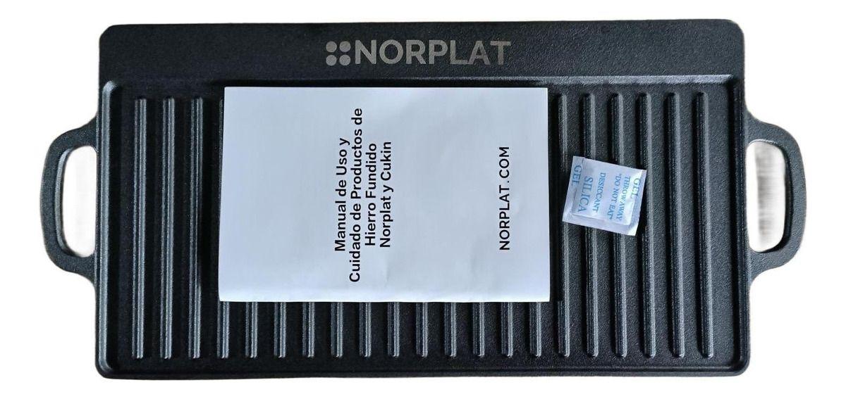 Plancha Bifera Norplat Reversible Hierro Fundido 50x23cm Xl-7