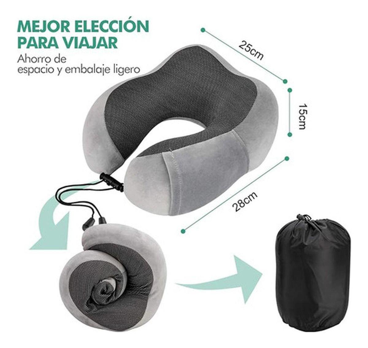 Almohada Cuello Especial Para Viajes Cojin Cervical Norplat Gris-2