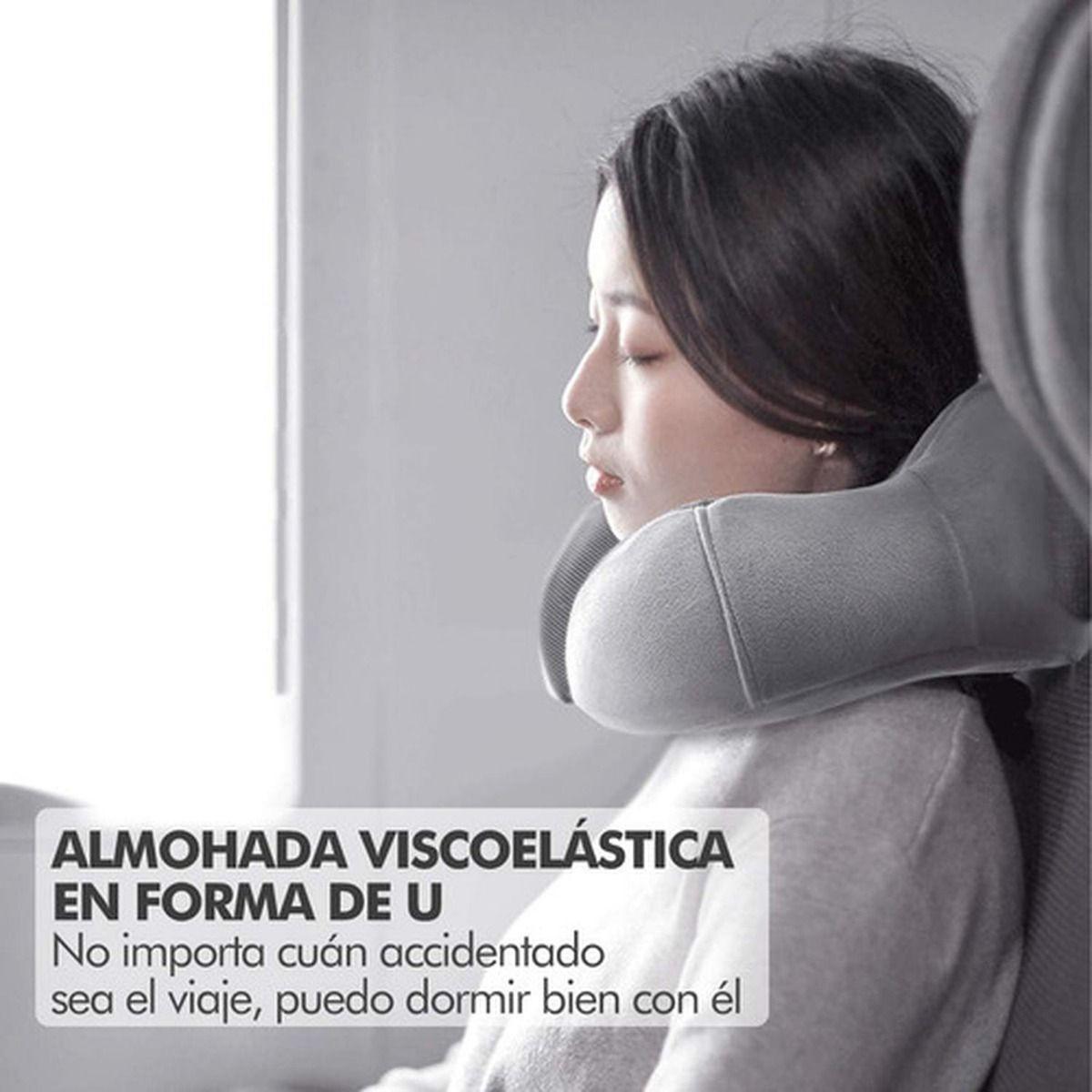 Almohada Cuello Especial Para Viajes Cojin Cervical Norplat Gris-3