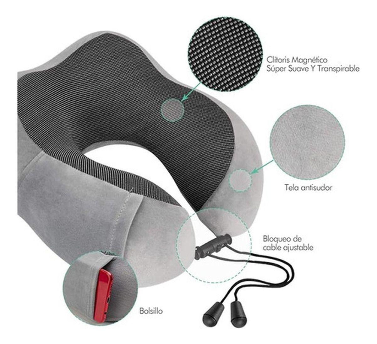 Almohada Cuello Especial Para Viajes Cojin Cervical Norplat Gris-6