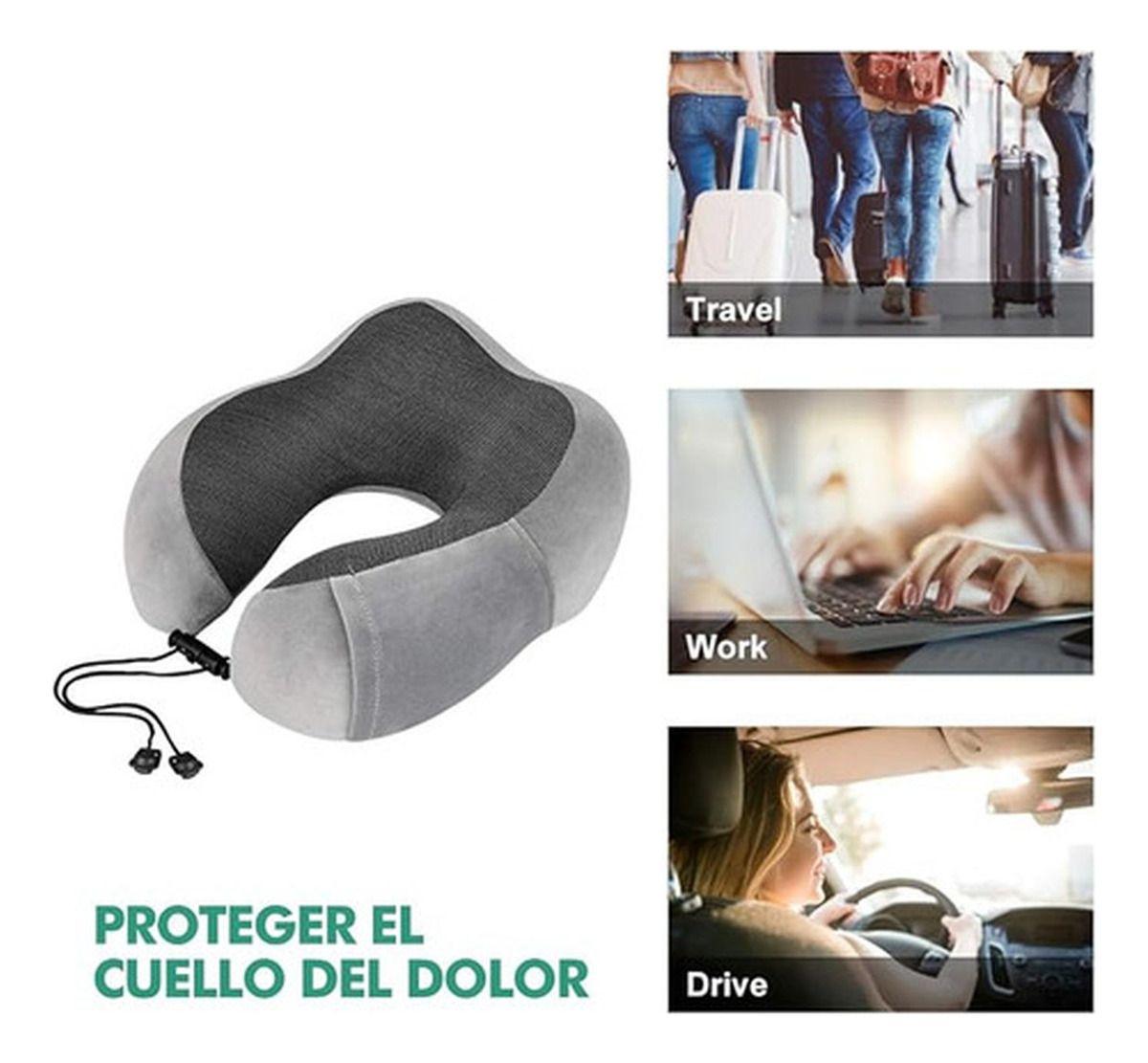Almohada Cuello Especial Para Viajes Cojin Cervical Norplat Gris-7