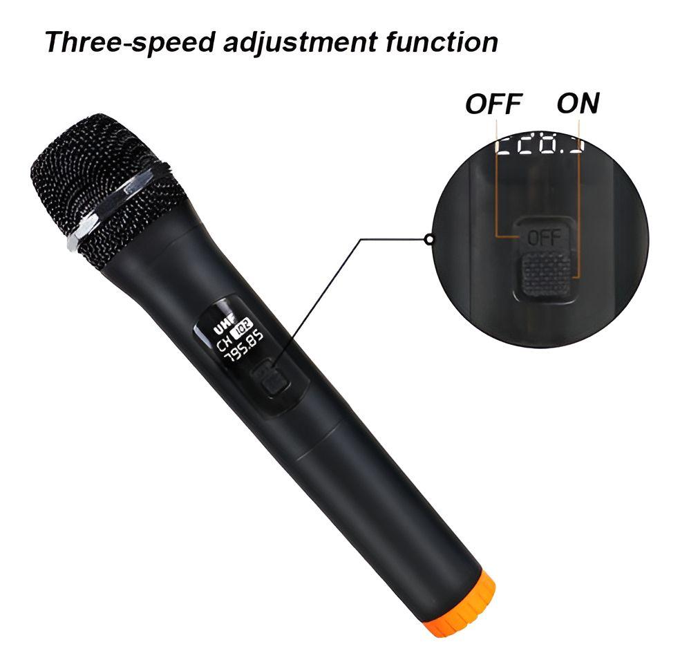 Microfono Inalambrico 10 Metros De Alcance Karaoke - Norplat Negro-3