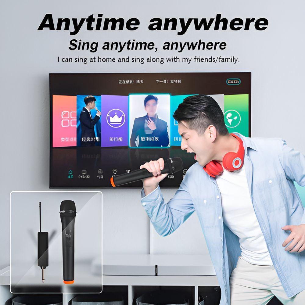 Microfono Inalambrico 10 Metros De Alcance Karaoke - Norplat Negro-4