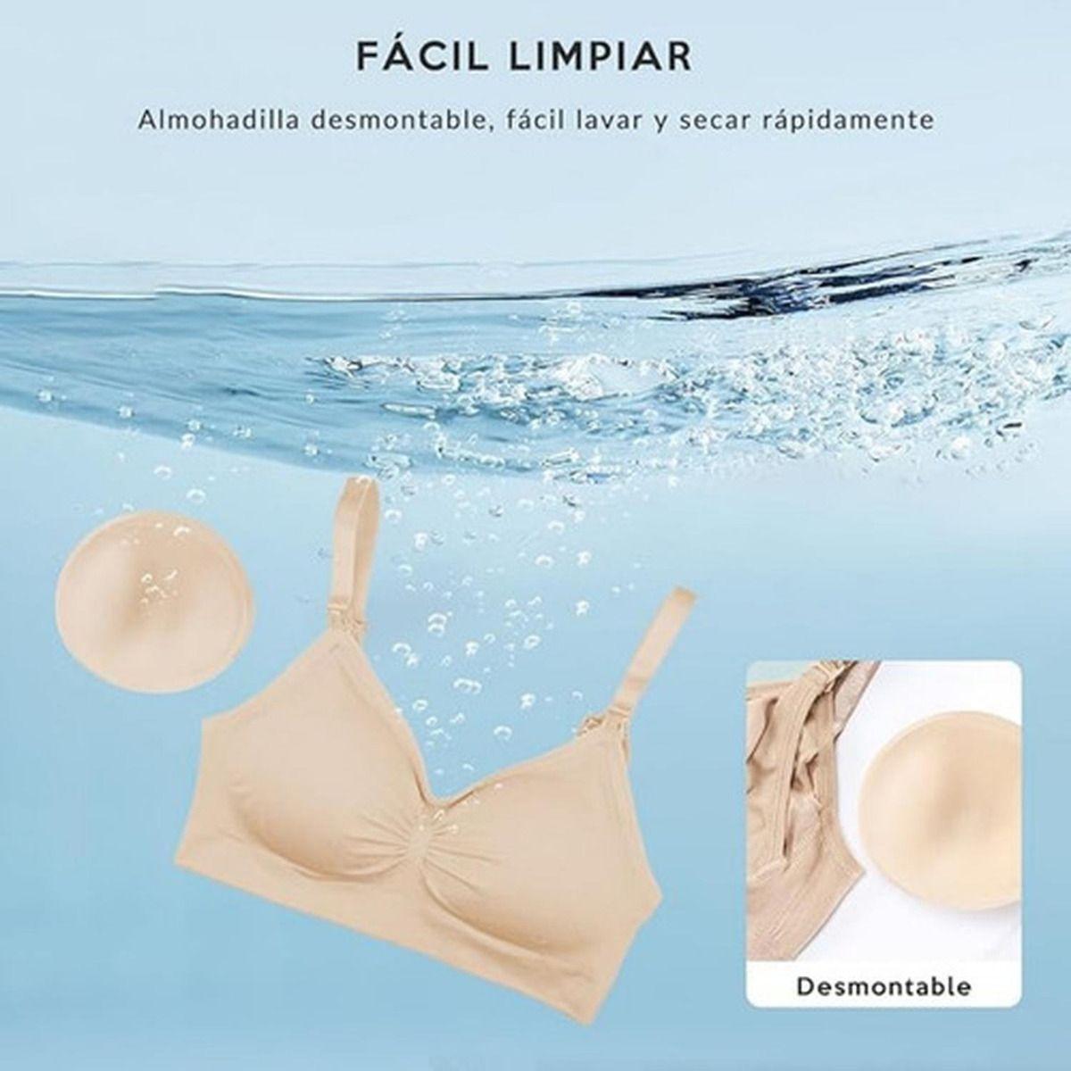 4 Sostenes Maternal Lactancia Elasticado Sin Barilla Norplat 2 Negro Y 2 Piel Liso Xl-6