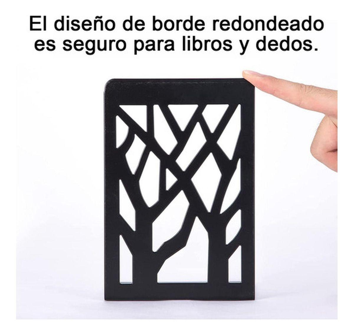 Soporte Sujetalibros 2 Pares De Soportes Para Libros Norplat Negro-2