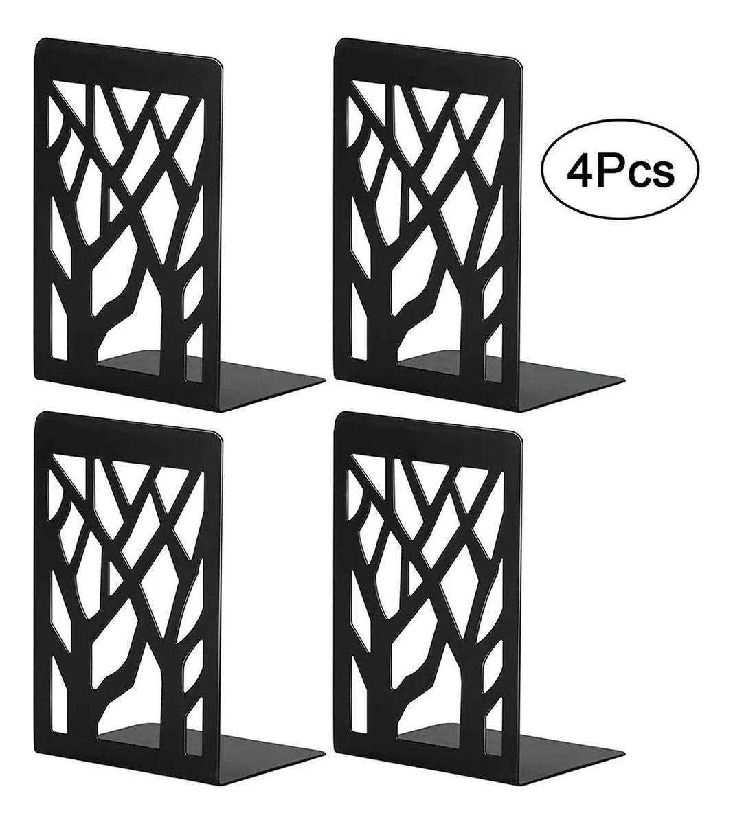 Soporte Sujetalibros 2 Pares De Soportes Para Libros Norplat Negro-4